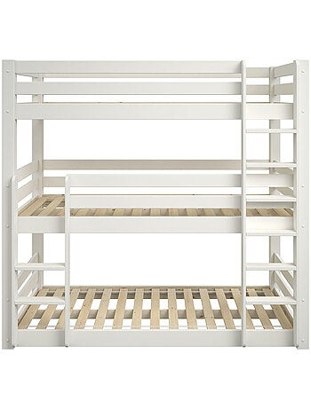 Lit superposé triple extra-solide en bois massif HERCULE