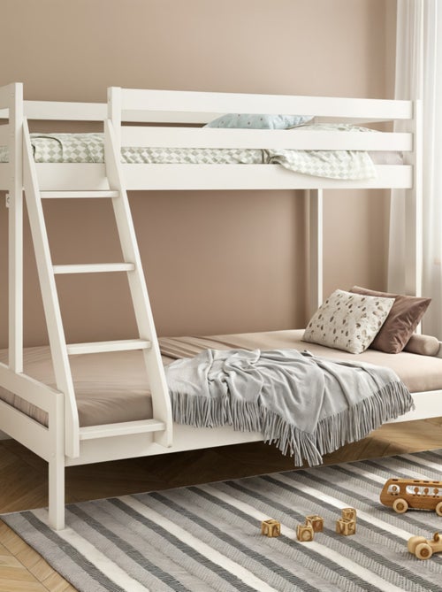 Lit superposé trois places en bois massif ISIDORE - Kiabi