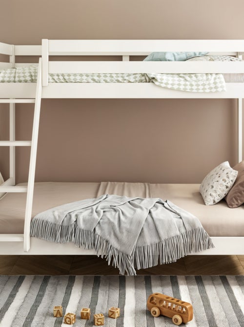 Lit superposé trois places en bois massif ISIDORE - Kiabi