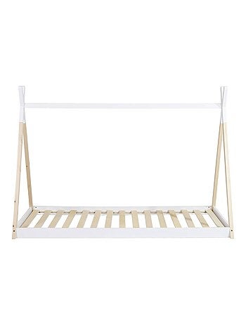 Lit tipi enfant 90 x 190cm bois de pin sommier à lattes inclus Tobias