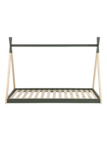 Lit tipi enfant 90 x 190cm bois de pin sommier à lattes inclus Tobias