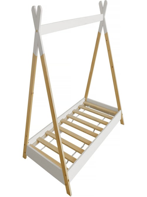 Lit Tipi "Melissa" 70 x 140 cm - Blanc - Kiabi