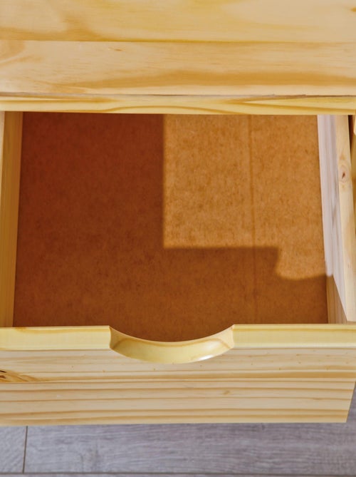 Lit tiroir en bois massif avec multiples rangements - Kiabi
