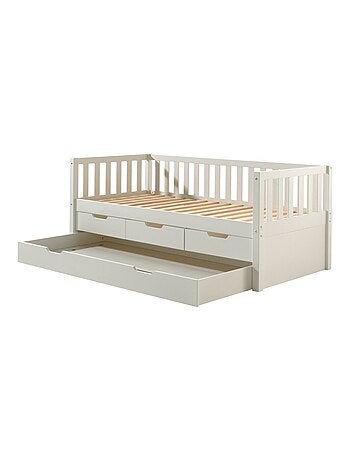 Lit tiroirs et lit gigogne pin massif et imitation bois AXEL