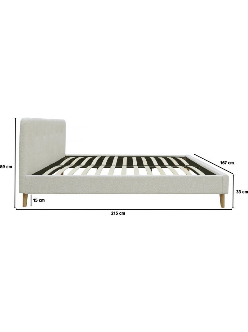 Lit tissu bouclette Crème - Kiabi