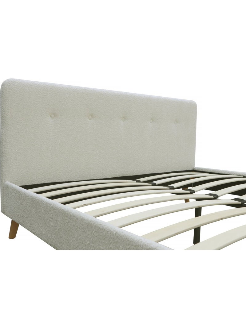 Lit tissu bouclette Crème - Kiabi