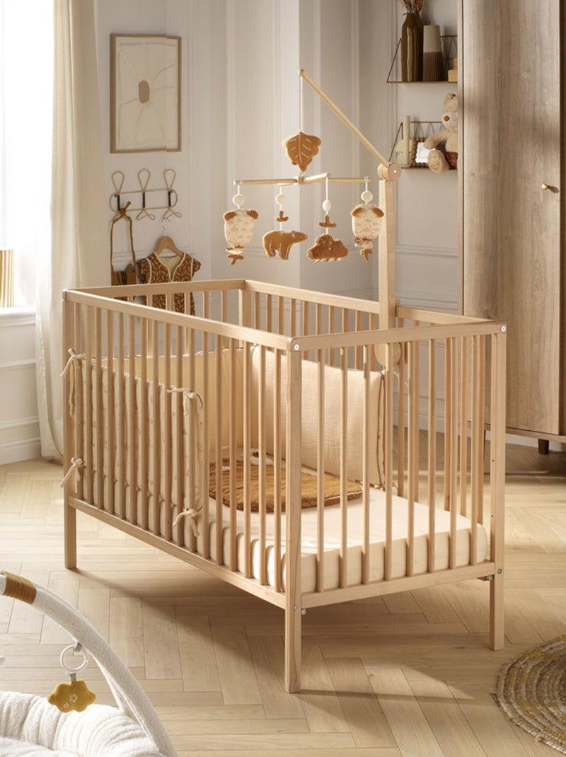 Lit tout barreaux en bois avec matelas - BABYPRICE Marron - Kiabi