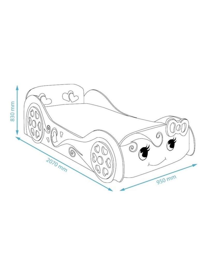 Lit voiture Love Rose - Kiabi