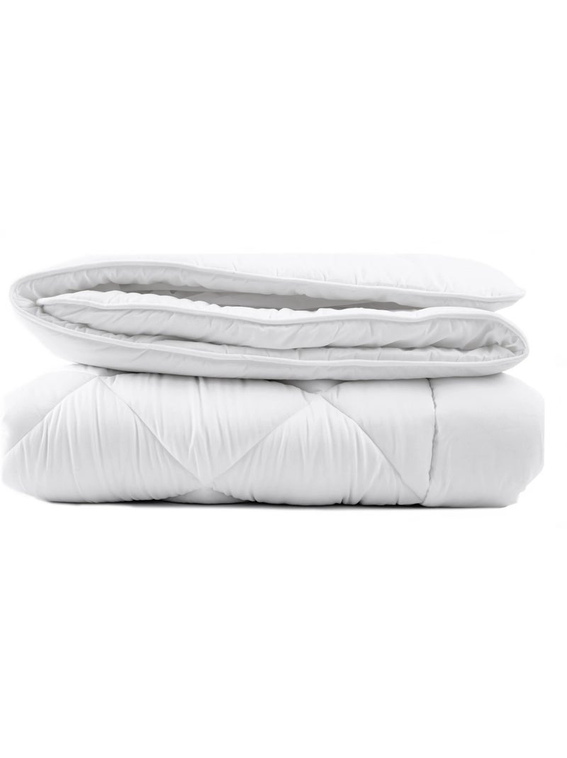 Literie - Couette Lit Double en Micropercale - 240x220 cm Blanc - Kiabi