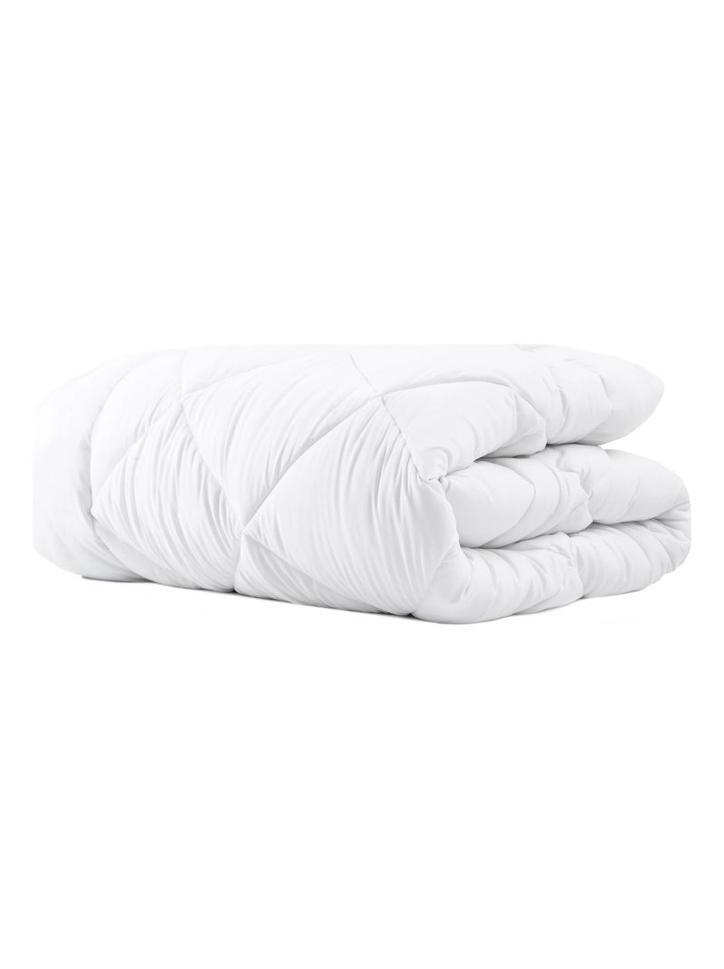 Literie - Couette Lit Double en Micropercale - 240x220 cm Blanc - Kiabi