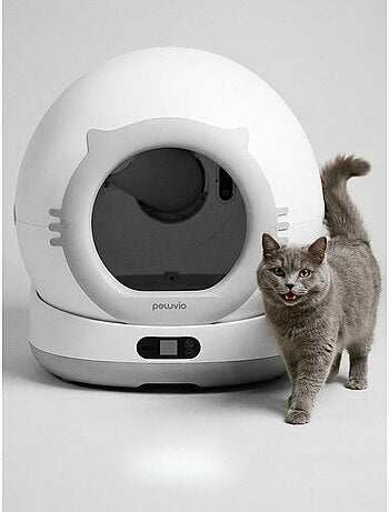 Litière chat Autonettoyante PELUVIO Pearl - 72 L - Avec camera - Silencieux - Contrôlé via APP
