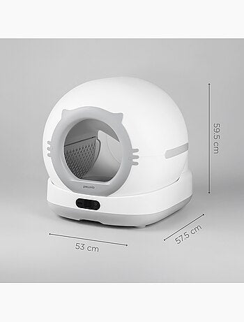 Litière chat Autonettoyante PELUVIO Pearl - 72 L - Avec camera - Silencieux - Contrôlé via APP