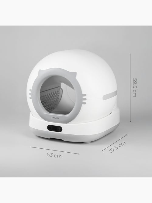 Litière chat Autonettoyante PELUVIO Pearl - 72 L - Avec camera - Silencieux - Contrôlé via APP - Kiabi