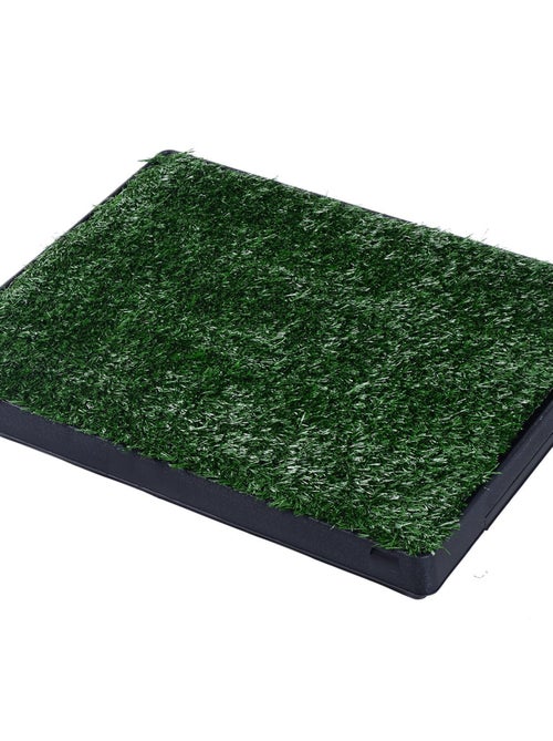 Litière gazon synthétique chiens 63L x 51l x 6H cm vert noir - Kiabi