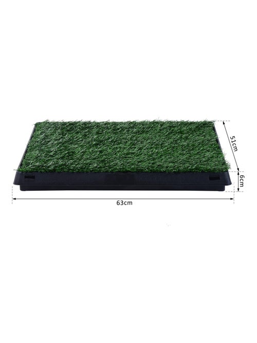 Litière gazon synthétique chiens 63L x 51l x 6H cm vert noir - Kiabi