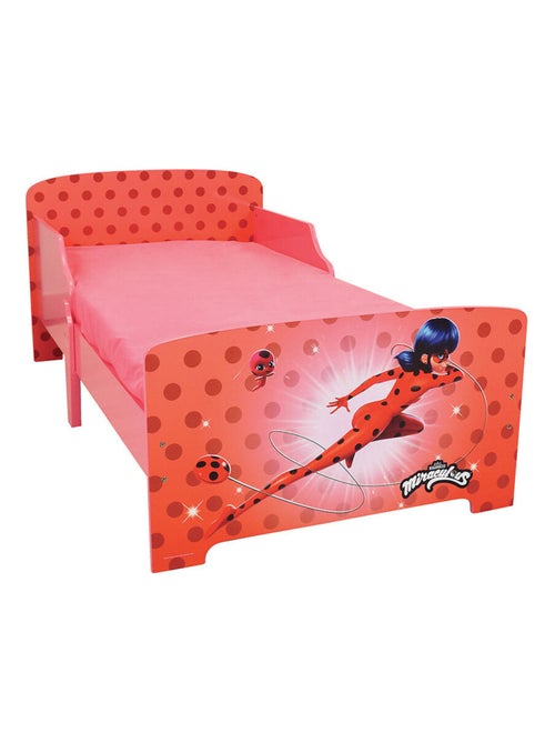Lit+Matelas Miraculous couleur rouge Sommier + lattes + Matelas - 70x140 cm - Kiabi