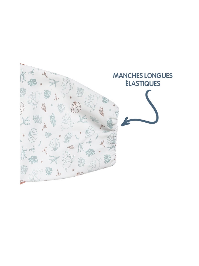 Little Band - Bavoir manche longue 12 mois Seaside Romance Bleu - Kiabi