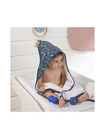 Little Band - Cape de bain bébé Seaside Romance avec gant de toilette