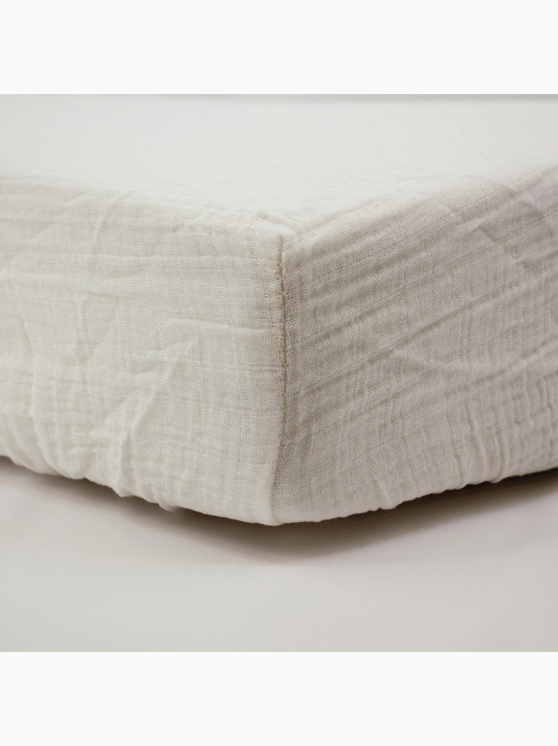 Little Band - Drap housse 60x120 cm Double Gaze de coton Beige - Kiabi