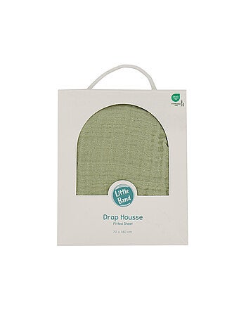 Little Band - Drap housse 60x120 cm Double Gaze de coton