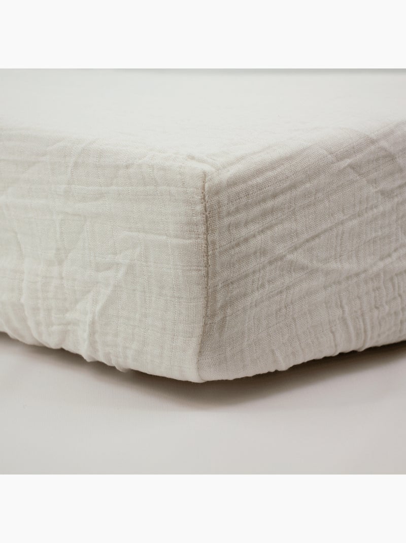 Little Band - Drap housse 70x140 cm Double Gaze de coton Beige - Kiabi
