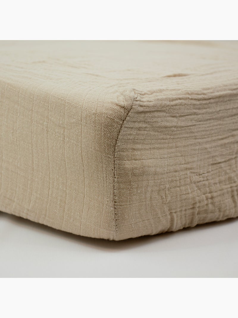 Little Band - Drap housse 70x140 cm Double Gaze de coton Marron - Kiabi