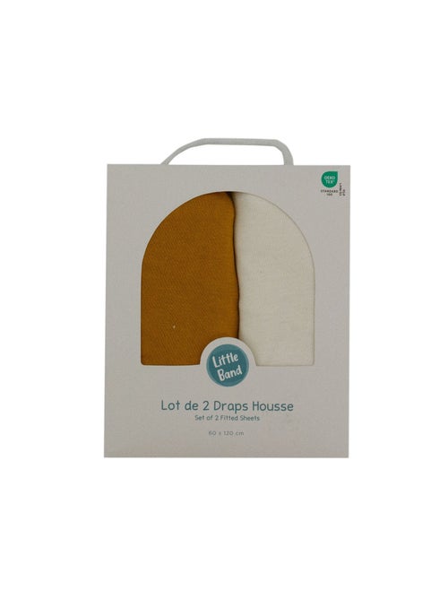 Little Band - Lot de 2 draps-housse 60x120 cm en coton - Kiabi