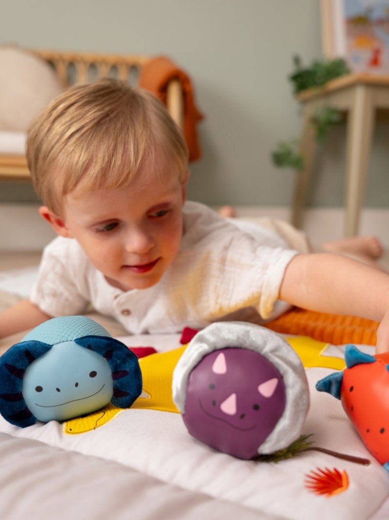 Little Big Friends - Set de 4 balles doudous Les Dooballs Les Amis Dinos Multicolore - Kiabi