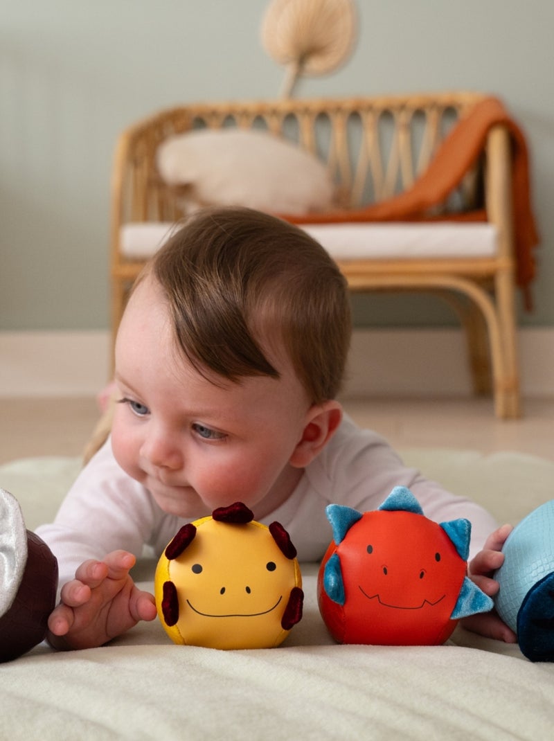 Little Big Friends - Set de 4 balles doudous Les Dooballs Les Amis Dinos Multicolore - Kiabi