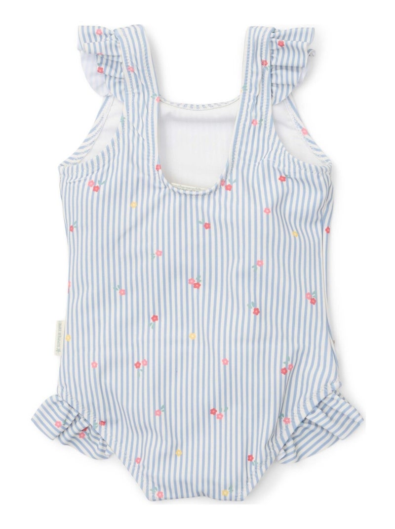 Little Dutch - Maillot de bain 1 pièce à volants Bleu - Kiabi