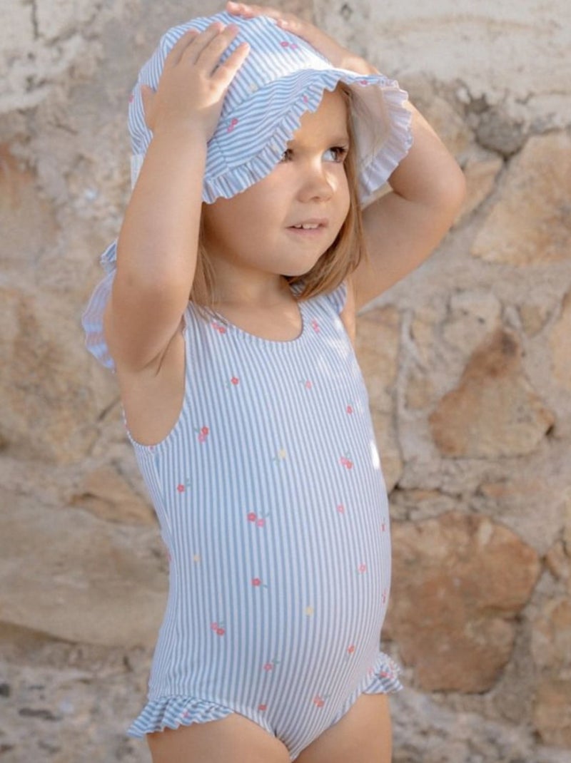 Little Dutch - Maillot de bain 1 pièce à volants Bleu - Kiabi