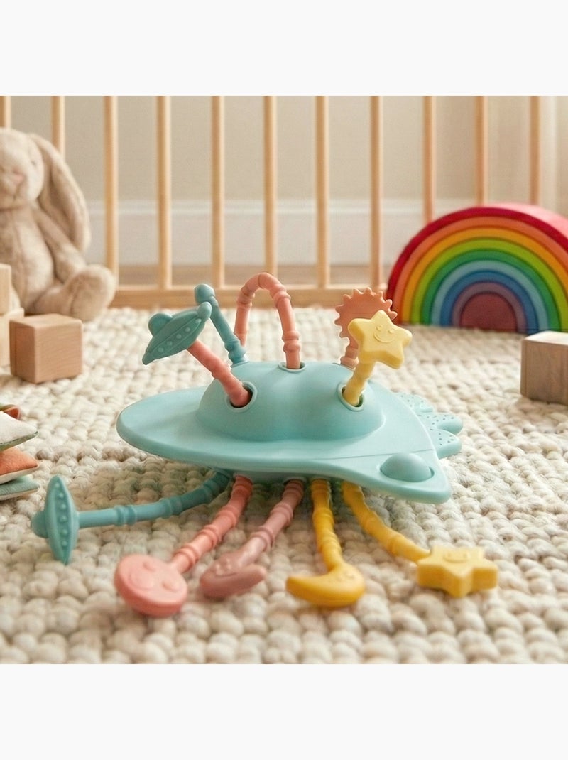 Little L | Jouet d'éveil fusée sensorielle en silicone Bleu turquoise - Kiabi