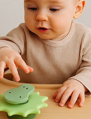 Little L | Jouet d'éveil spinner à ventouse dinosaure