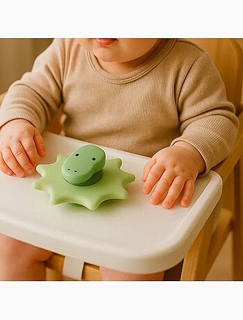 Little L | Jouet d'éveil spinner à ventouse dinosaure