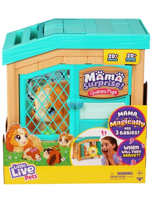 Little Live Pets Mama Surprise Maman-cochon d'Inde avec cage et 3 bébés surprise - Kiabi
