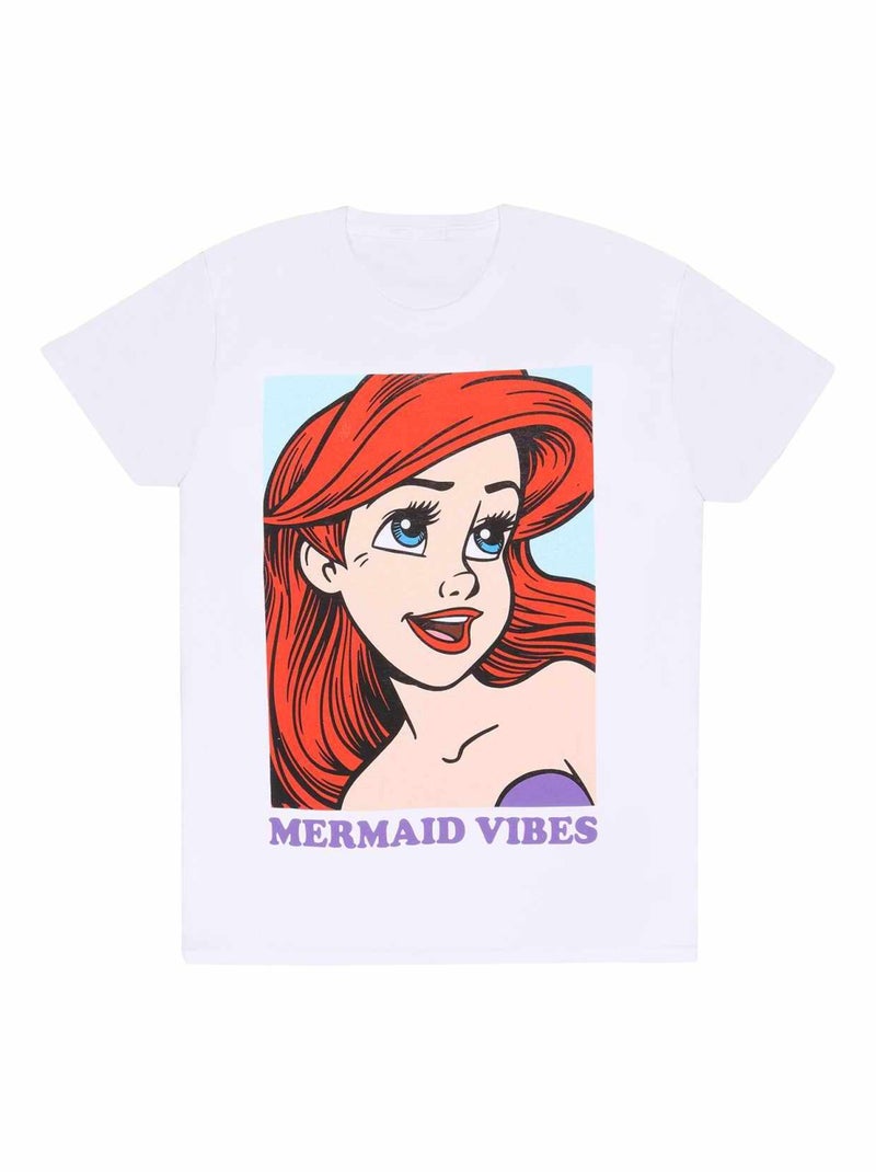 Little Mermaid - T-shirt MERMAID VIBES Blanc - Kiabi