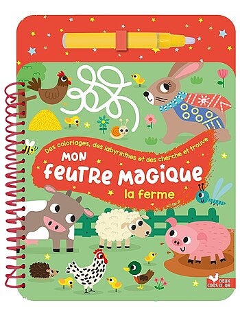 LIVRE - Mon feutre magique la ferme - avec feutre à réservoir d'eau
