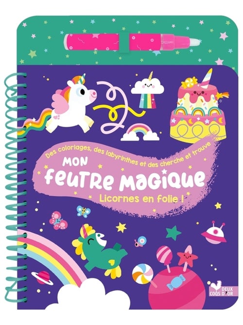 LIVRE - Mon feutre magique Licornes en folie ! - Kiabi
