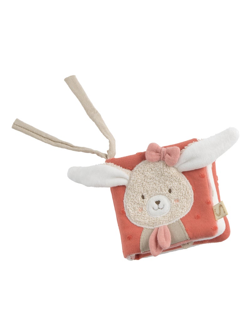 Livre d'éveil bébé en coton bio - Rose - Kiabi