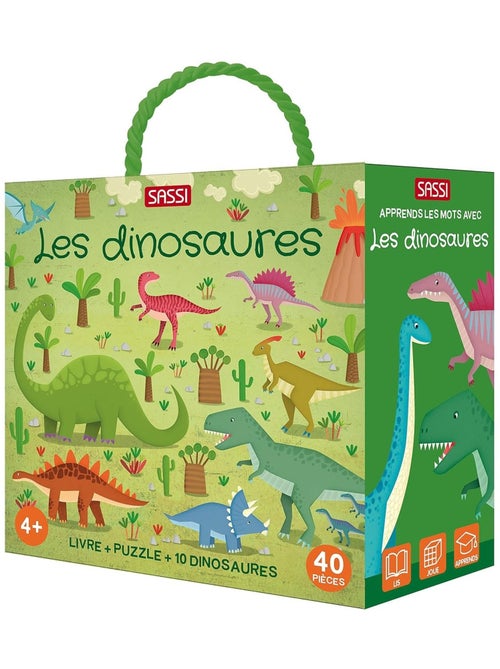 Livre et puzzle les dinosaures - Kiabi