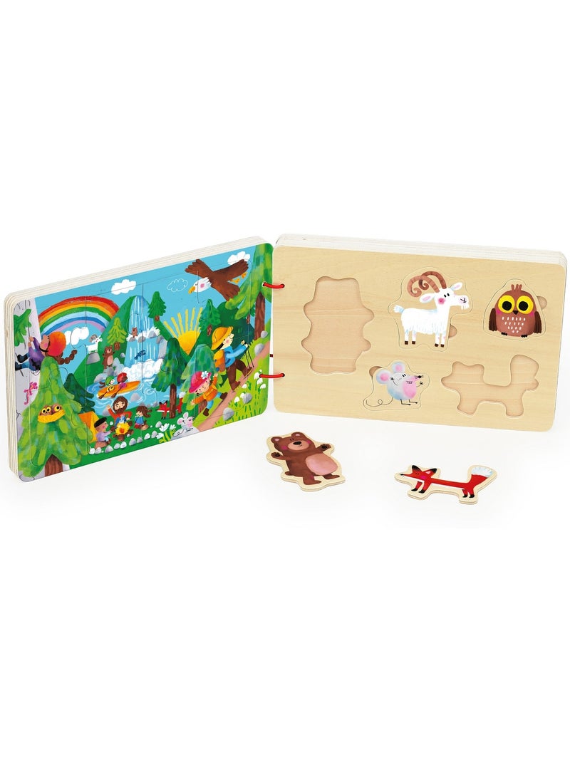 Livre puzzles en bois Bleu - Kiabi