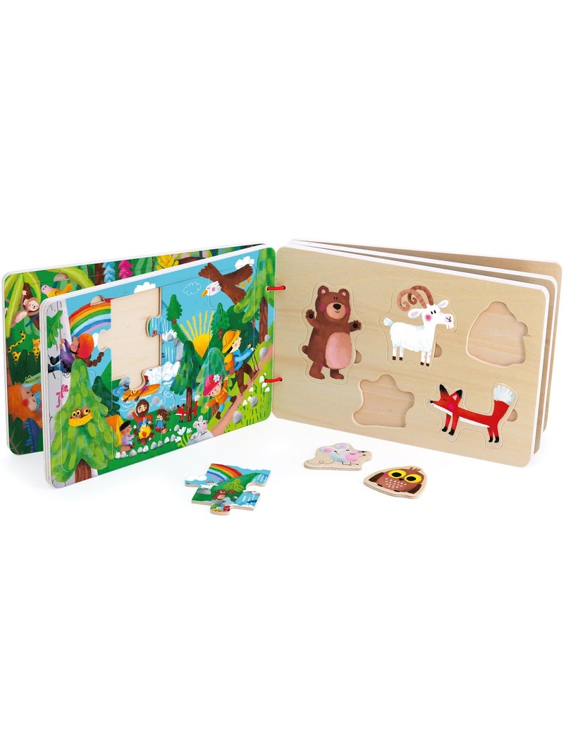 Livre puzzles en bois Bleu - Kiabi