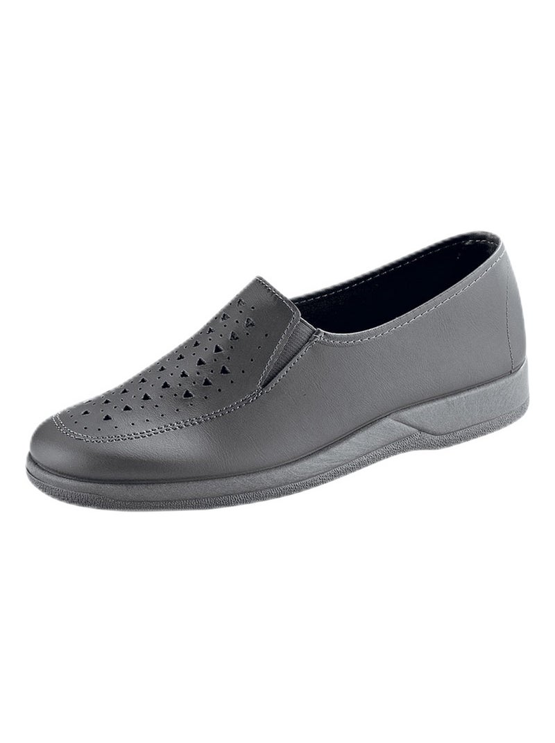 Loafer cuir Gris - Kiabi