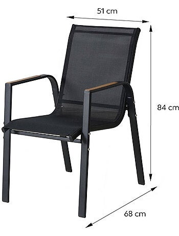 LOBOC Salon de jardin 8 places avec table extensible 270cm en aluminium et bois