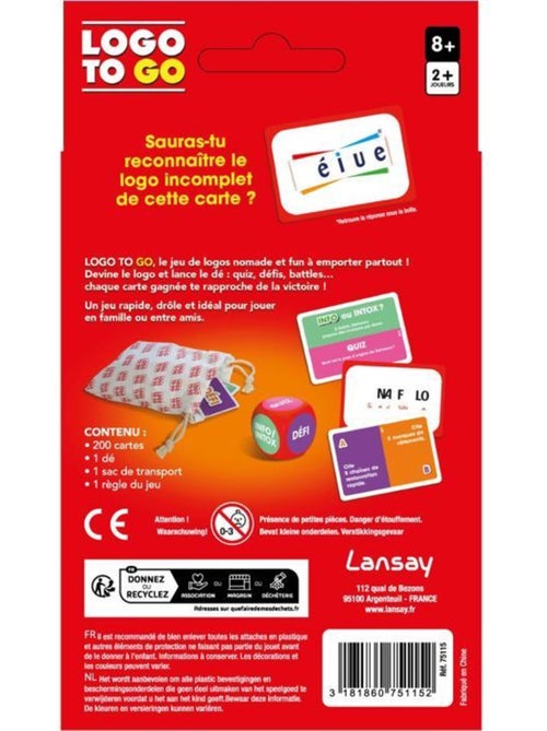 Logo to go - jeu de société - lansay - dès 8 ans - Kiabi Logo to go - jeu de société - lansay - dès 8 ans - Kiabi