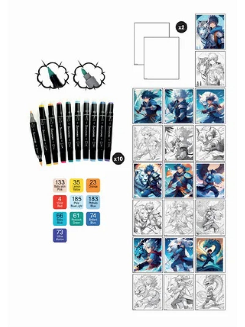 Loisir créatif - Kit art Manga arts martiaux Bleu - Kiabi
