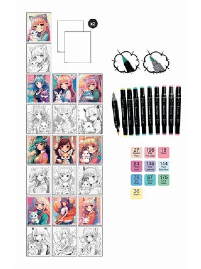 Loisir créatif - Kit art Manga Kemonomimi Bleu - Kiabi