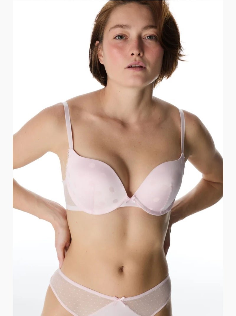 Lol soutien-gorge push-up à pois, rembourré penti Rose clair - Kiabi
