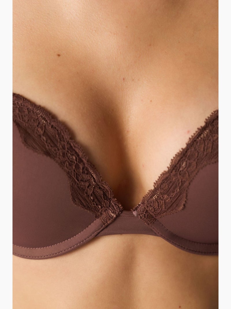Lol soutien-gorge push-up rembourré penti Marron chocolat - Kiabi