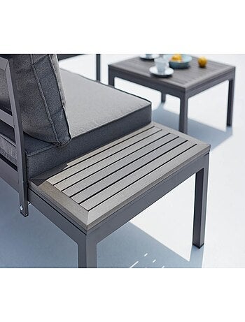 Lolea - Salon de jardin aluminium et acier Gris Fonc��